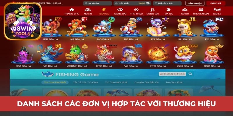 Danh sách các đơn vị hợp tác với thương hiệu