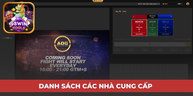 Danh sách các nhà cung cấp